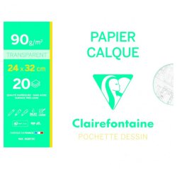 Papier Calque pochette 20F 24x32cm 90/95g