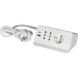 bticino S3711DBU prolunghe e multiple 2 m 3 presa(e) AC Interno Bianco