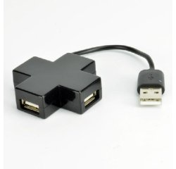 MCL USB2-MX104/N hub & concentrateur USB 2.0 480 Mbit/s Noir