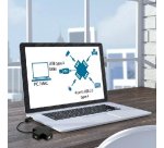 MCL USB2-MX104/N hub & concentrateur USB 2.0 480 Mbit/s Noir