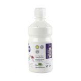 Gouache scolaire liderpapel liquide lavable fermeture sécurité brillante coloris blanc flacon 500ml