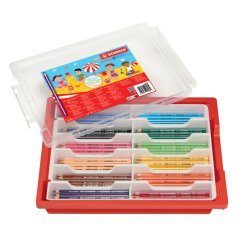 Crayon couleur stabilo trio long bois triangulaire 175mm mine large souple 4mm coloriage rapide coffret scolaire 96u