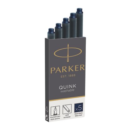 Cartucho largo para pluma Parker Caja de 5 negro azulado