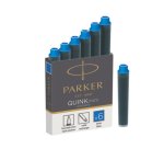 Cartouche parker quink mini couleur encre bleue effaçable étui 6 unités