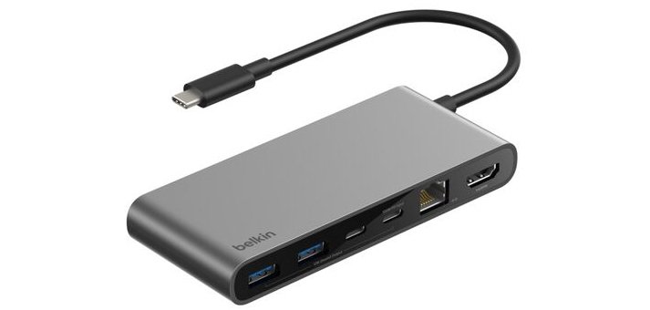 Belkin INC024HQSGY hub & concentrateur USB Type-C 10000 Mbit/s Gris