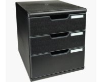 Module de classement Modulo Ecoblack 3 tiroirs fermés - Noir