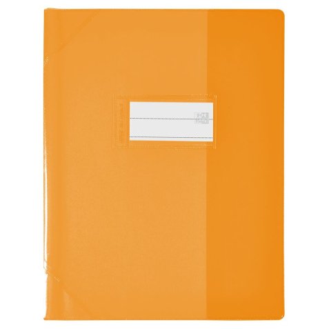 Protège-cahier 17x22cm Strong Line cristal 15/100° + renforcés (30/100°). Coloris orange