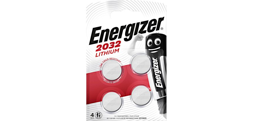 Pile energizer cr2032 lithium 3v blister 4 unités