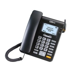 Telephone fixe mymax lecteur carte sim 2g ecran 124x64px   coloris noir