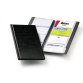 Porte-cartes Visifix album pour 96 cartes de visite aspect grain de cuir Noir - L115 x H253 mm