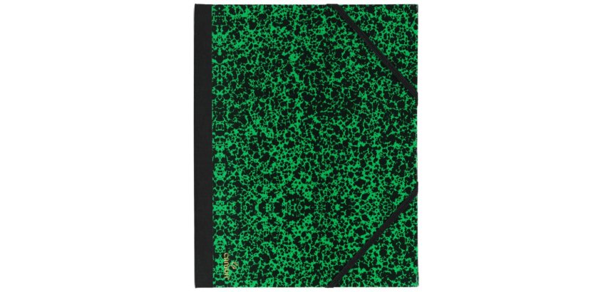 Carton à dessin canson papier marbré vert 90g dos koveril noir fermeture élastique 250x325mm
