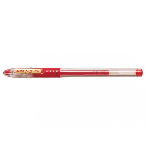 Stylo à bille pointe moyenne encre gel Rouge corps plastique avec grip caoutchouc +capuchon G1 GRIP