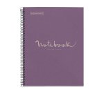 Notebook Eco Emotions, Carton recyclé, A4, quadrillage 5x5 mm, 80 feuilles de 1 couleur,  Miquelrius, Lavande.
