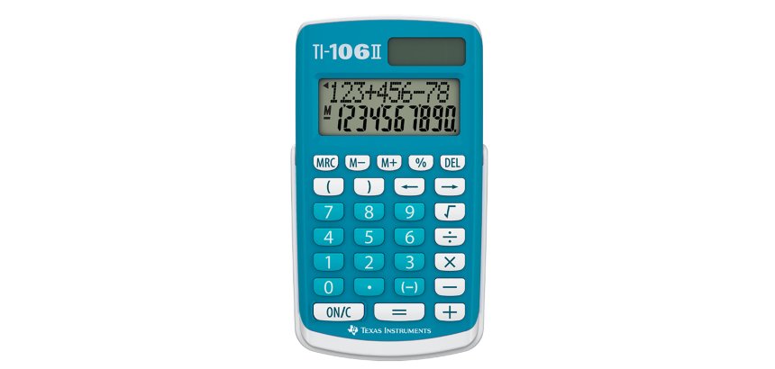 Texas Instruments TI-106 II calcolatrice Desktop Calcolatrice di base Turchese, Bianco