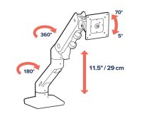 Ergotron HX Series 45-475-216 flat panel bureau steun 124,5 cm (49") Wit