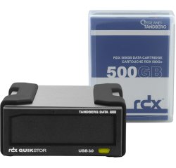 Tandberg Data O-T Kit de lecteur RDX avec cassette de 500 Go, externe, noir, USB3+