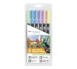 Tombow Feutre double pointe ABT DUAL BRUSH PEN, tons pastel