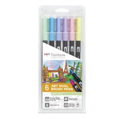 Tombow Feutre double pointe ABT DUAL BRUSH PEN, tons pastel