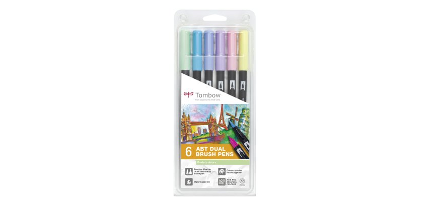Tombow Feutre double pointe ABT DUAL BRUSH PEN, tons pastel