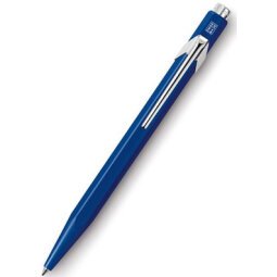 Stylo bille 849 CLASSIC rétractable en aluminium. Corps hexagonal bleu, encre bleue