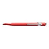 Stylo bille 849 CLASSIC rétractable en aluminium. Corps hexagonal rouge, encre bleue