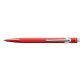 Stylo bille 849 CLASSIC rétractable en aluminium. Corps hexagonal rouge, encre bleue
