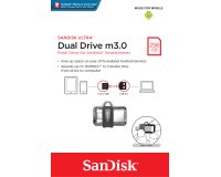 Memoria USB SanDisk Ultra Dual M3.0 de 256 GB con USB tipo A/Micro-USB 3.2 de 1.ª generación