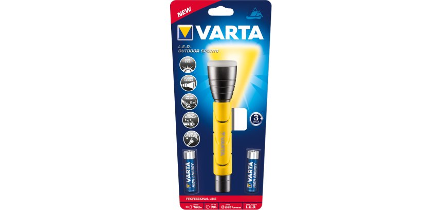 Varta 18628101421 Negro, Amarillo Linterna de mano LED