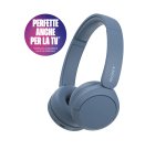 Sony Cuffie Bluetooth wireless WH-CH520 - Durata della batteria fino a 50 ore con ricarica rapida, stile on-ear - Blu
