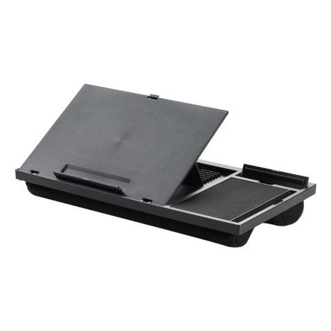 Support q-connect ordinateur portable tapis de souris et   support telephone 7 reglages  en hauteur coloris noir