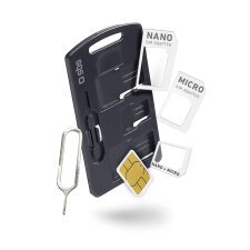 SBS Adaptateur de voyage Kit adaptateurs carte SIM-NANO/MICRO-MICRO/NORMAL