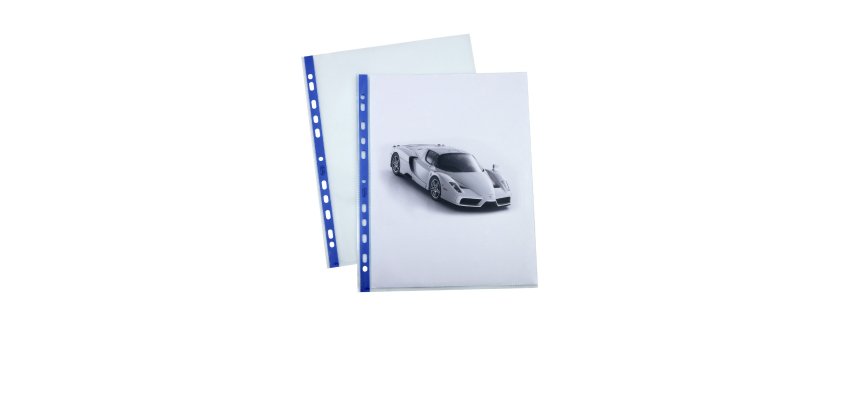 Buste forate con banda colorata - Linear - buccia - 21 x 29,7 cm - blu - Favorit - conf. 10 pezzi