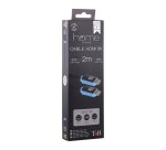 Cable t'nb hdmi male/male 19+1 broches hd ready 2,1,8k  cable 2m coloris noir / bleu
