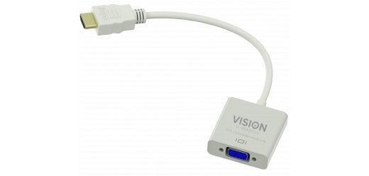 Vision TC-HDMIVGA câble vidéo et adaptateur VGA (D-Sub) HDMI Type A (Standard) Blanc