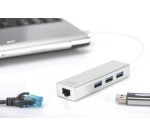 Digitus Adaptador LAN Gigabit y concentrador USB 3.0 de 3 puertos