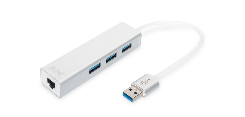 Digitus Adaptador LAN Gigabit y concentrador USB 3.0 de 3 puertos
