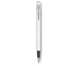 Stylo-plume caran d'ache 840 pop line corps aluminium plume moyenne coloris blanc étui