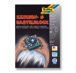 Papier dessin folia a4 130g/m2 unicolore noir paquet 20f