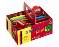 Craie coloriage giotto be-bè résistante coloris assortis coffret scolaire 40 craies 2 taille-crayons offerts