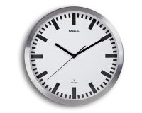 MAUL 9063308 Horloge murale et de table Cercle Aluminium, Blanc