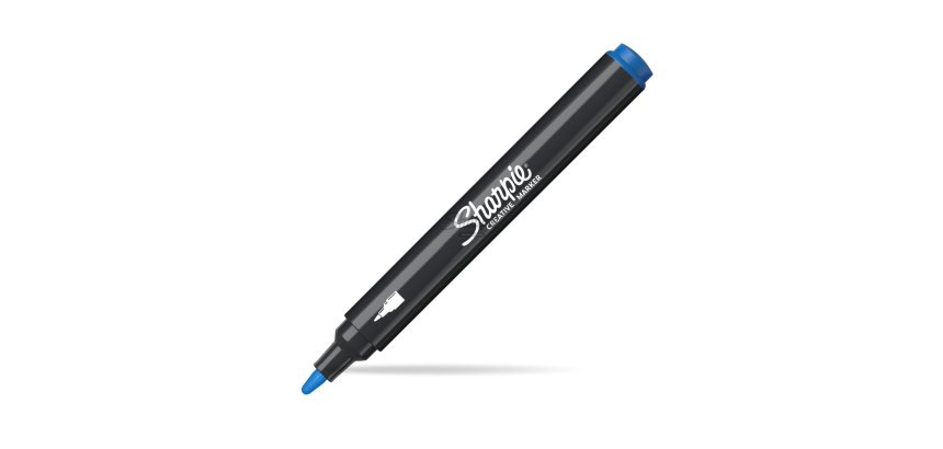Marqueur sharpie creatif pointe ogive trait 2,5mm      encre acrylique coloris bleu