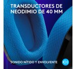 Logitech G Auriculares inalámbricos con micrófono Logitech G535 LIGHTSPEED para gaming - Auriculares supraaurales ligeros, micrófono volteable para silenciar, batería de 33 horas, compatibles con PS5, PS4 y PC, recargables por USB-C - negro/azul