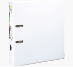Classeur levier exacompta prem'touch polypropylène a4+ 32x30cm dos 8cm bouton poussoir coloris blanc