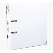 Classeur à levier cartonné Exacmpta Prem'Touch A4+ maxi - Dos 8 cm blanc