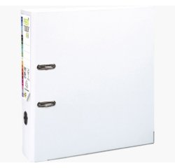 Classeur levier exacompta prem'touch polypropylène a4+ 32x30cm dos 8cm bouton poussoir coloris blanc
