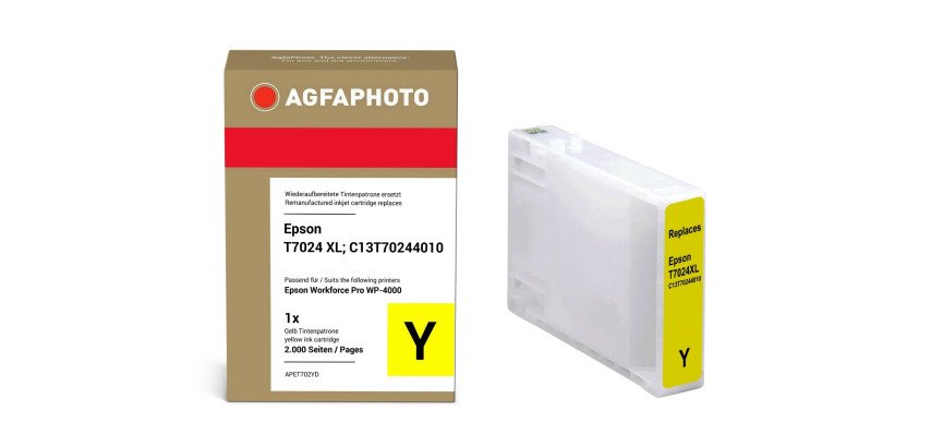 AgfaPhoto APET702YD cartouche d'encre 1 pièce(s) Compatible Rendement élevé (XL) Jaune