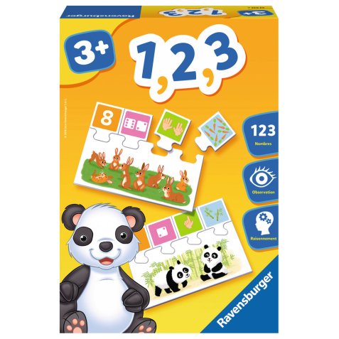 Jouer avec les chiffres ravensburger 1 2 3            apprentissage jusqu a 10 10   planches 40 pieces de puzzle