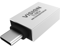 Vision TC-USBC3A changeur de genre de câble USB-A USB-C Blanc