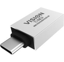 Vision TC-USBC3A changeur de genre de câble USB-A USB-C Blanc