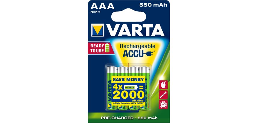 Varta Ready2Use HR03 4pcs Batteria ricaricabile Mini Stilo AAA Nichel-Metallo Idruro (NiMH)